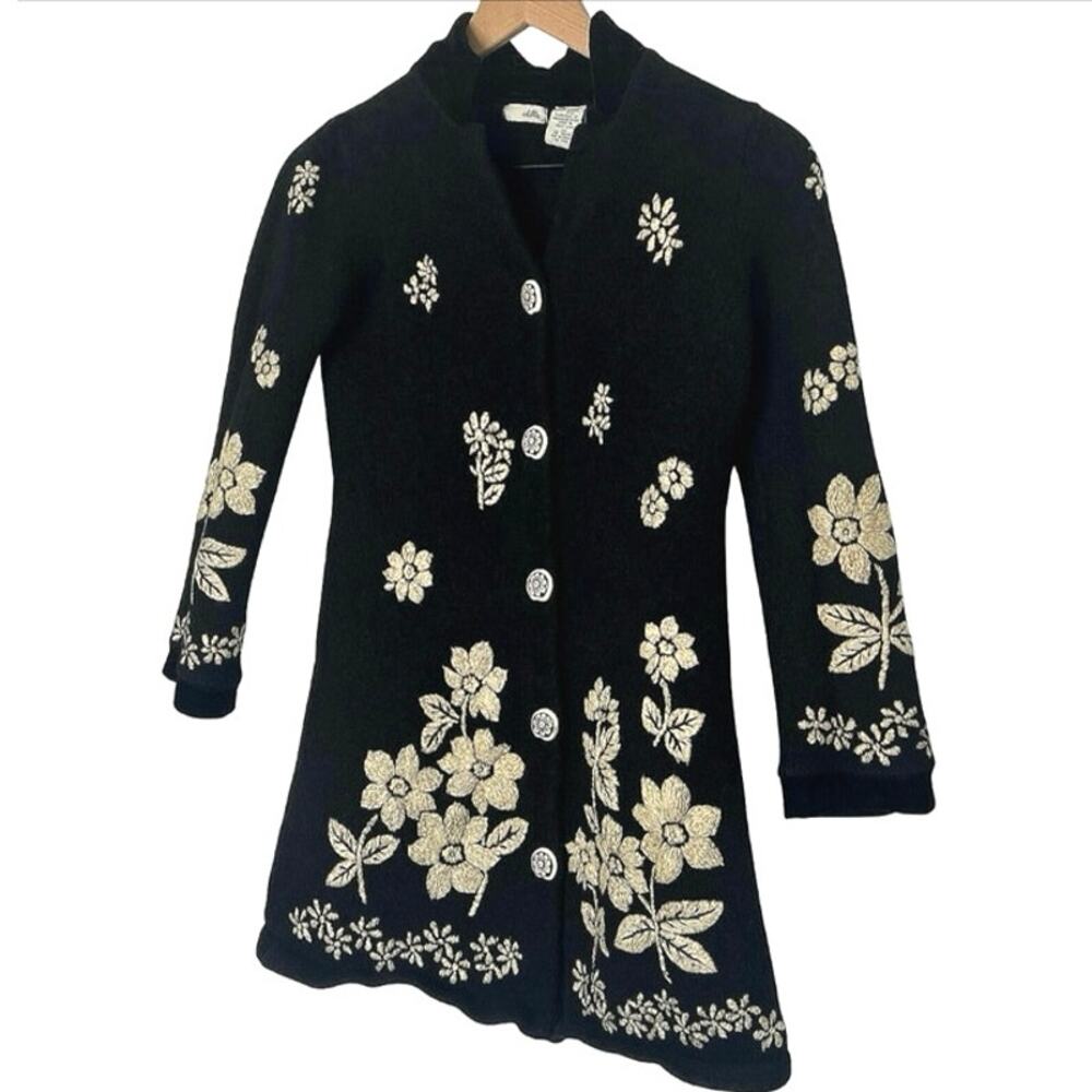 ANTHRO Odille Wool Floral Coat - OG Y2K Version - Plazacore Artsy Granny - HTF